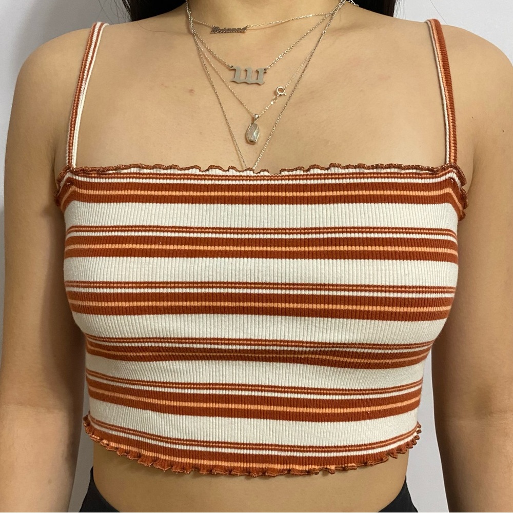 urban outfitters striped cropped tank top